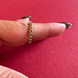 Emerald gold  ring missing one stone